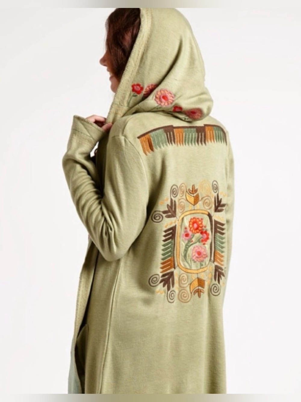 Paparazzi Embroidered Floral Hooded Cardigan